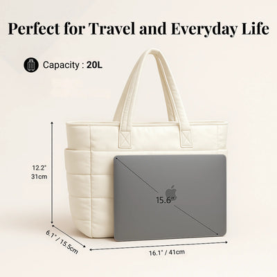 Cloudy - The Roomy Puffy Tote Bag (Fall Edition)