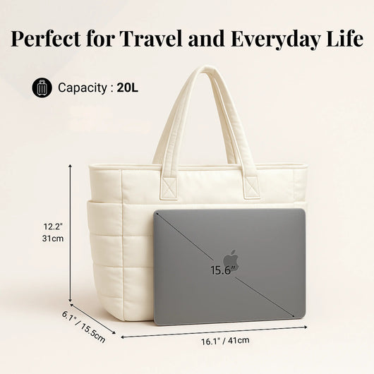 Cloudy - The Roomy Puffy Tote Bag (Fall Edition)