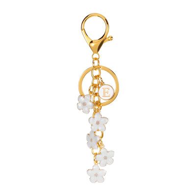 Daisy Flower Initial Letter - Bag Charm (White)